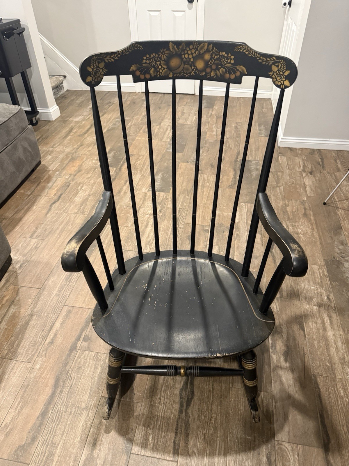 Vintage Nichols & Stone ? Rocking Chair ~ Harvest Stencil Design ~ Rocker