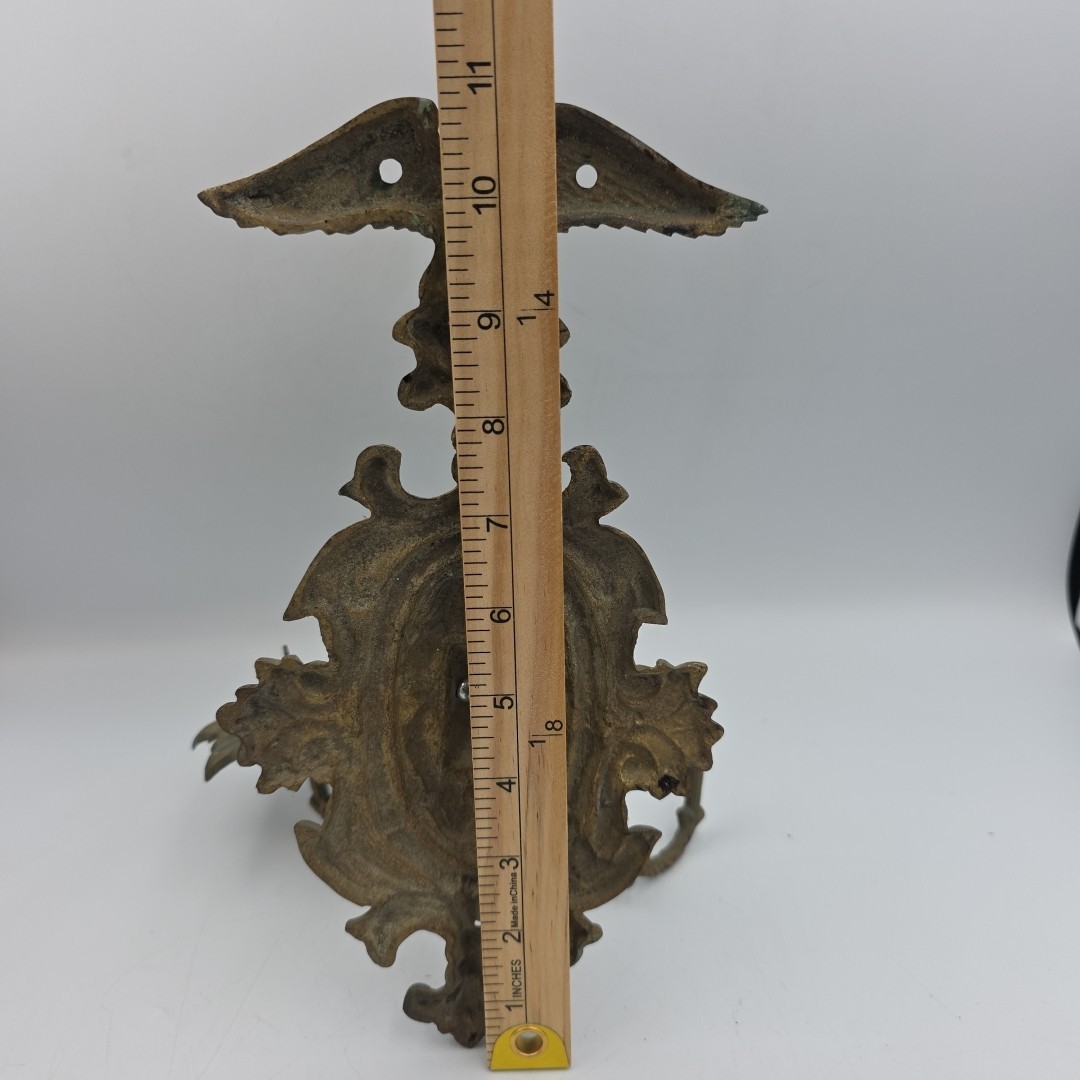 Vintage Brass American Eagle Wall Sconce, Double Candlestick Holder,