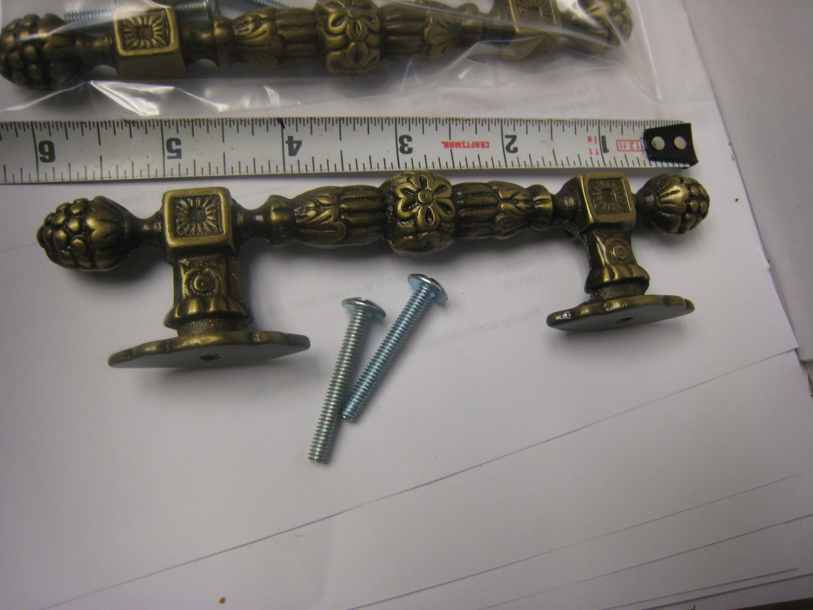 5 Pineapple Drawer Pull Solid Brass Cabinet Hardware Handle Vintage 3-1/2″ C-C