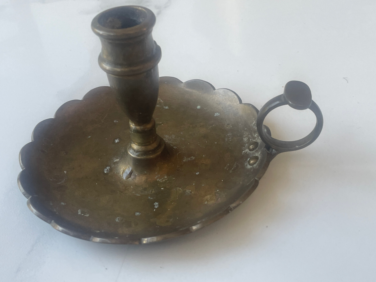 Candlesticks Antique Peerage Brass made In England Chamberstick 1900-1940