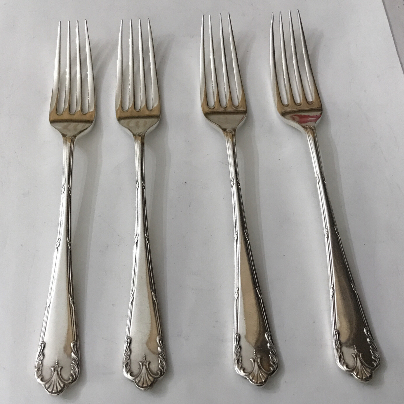 4 Goldsmiths & Silversmiths 17.5cm Regent Silver Plate Dessert Forks Louis XVI