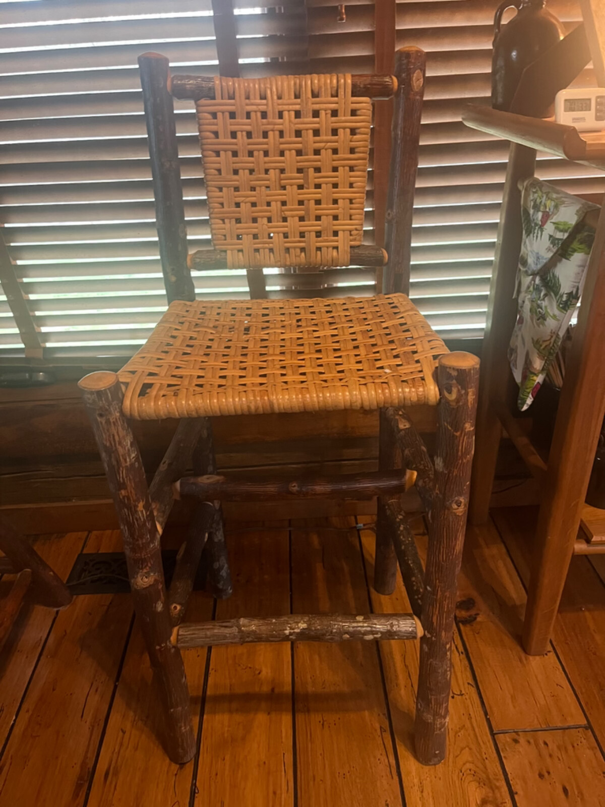Flat Rock Furniture Company Hickory Bar Chair w/Cane Seat & Cane Back – GREAT