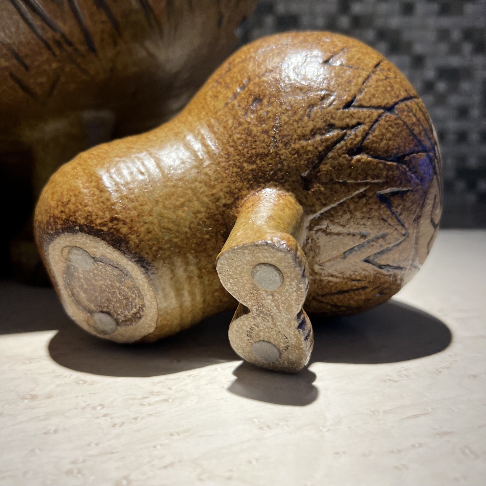 LISA LARSON GIANT AND MEDIUM CERAMIC LIONS, GUSTAVSBERG SWEDEN STUDIO circa 1965