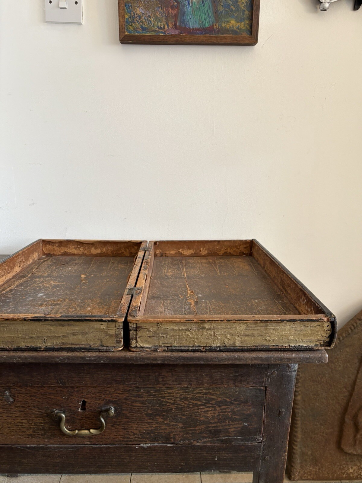 An Early 19th Century Leather Bound, Faux Book Games Board 51cm tall, 58cm wide