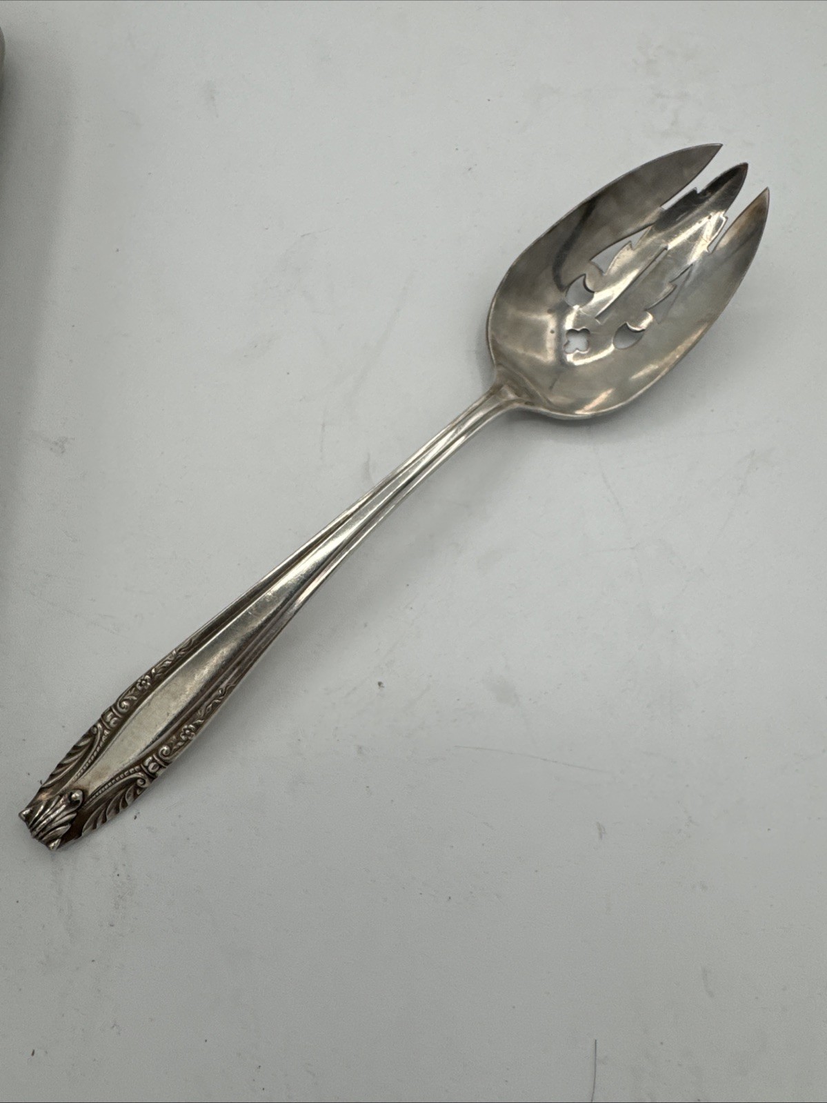 Wallace Sterling Silver Pierced Table Serving Spoon 67 Grams