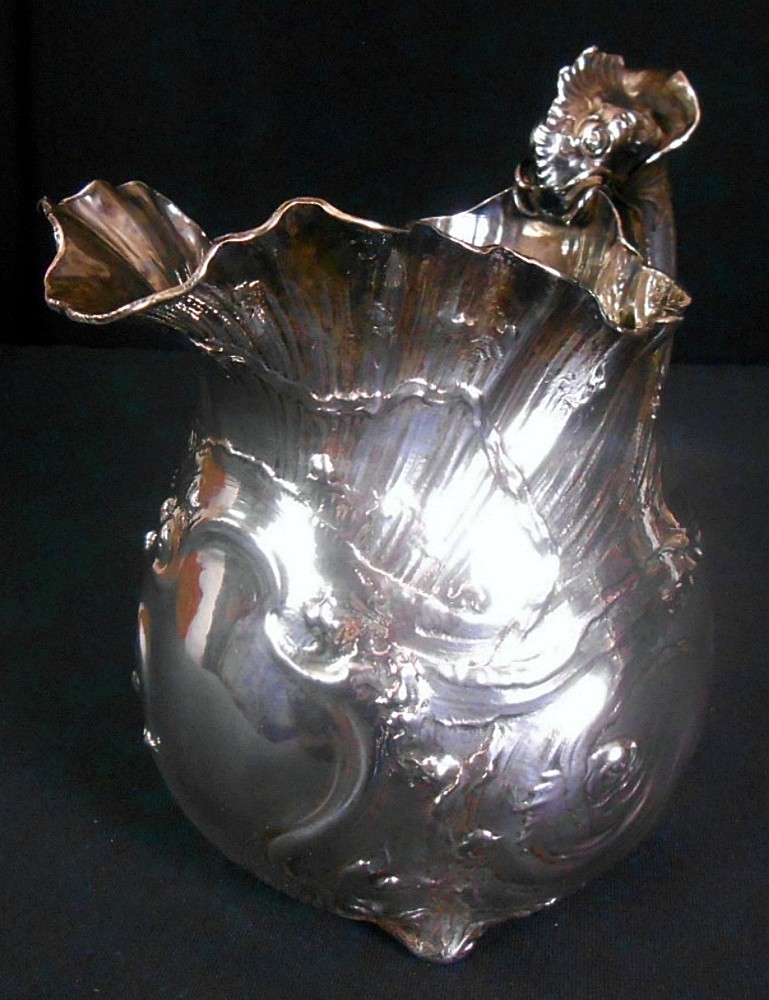 A magnificent solid silver marine themed figural solid silver water pitcher, Ma