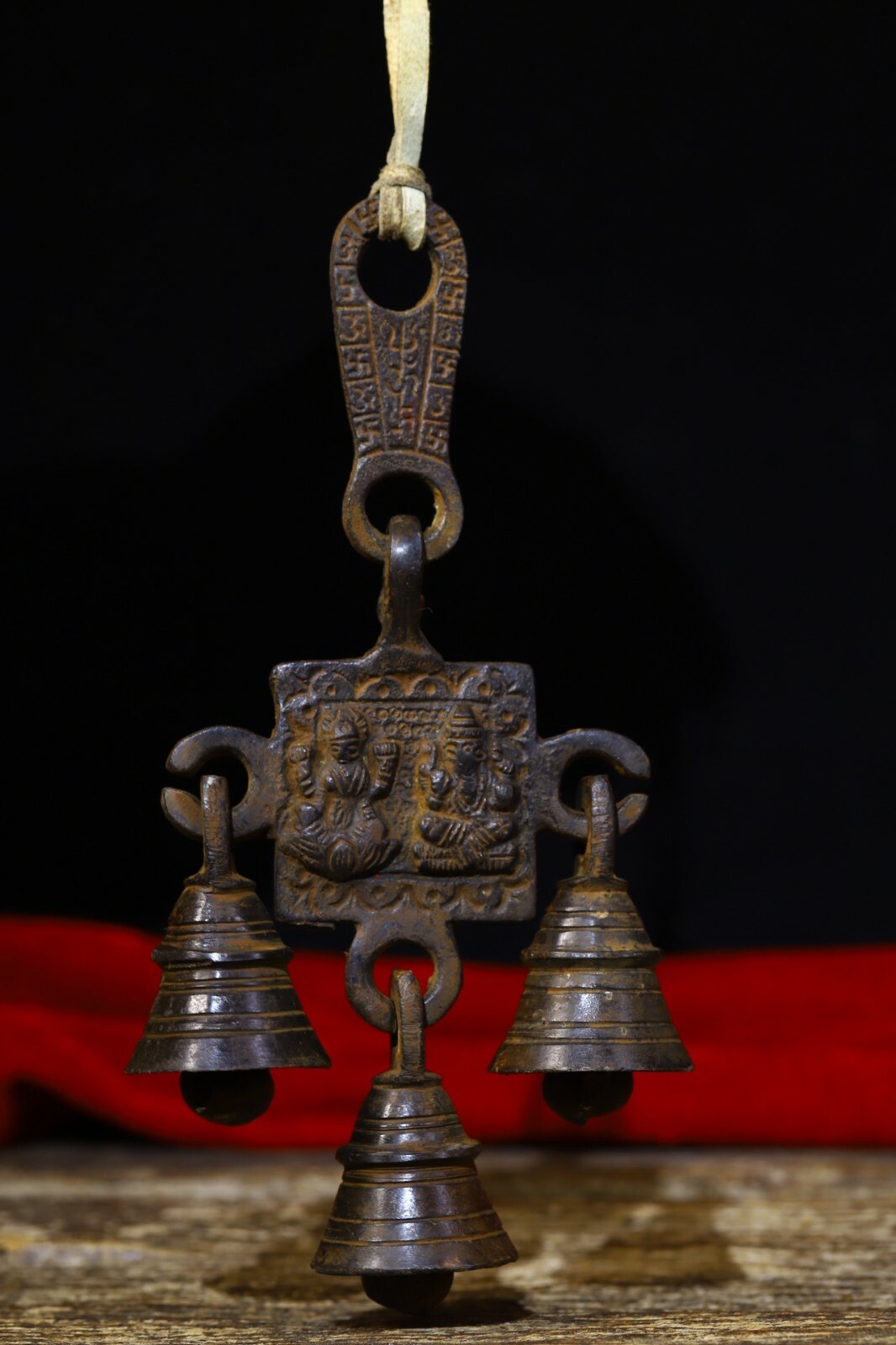 17 cm China Tibet Buddhism Copper bell Wind chime Old Brass Bell