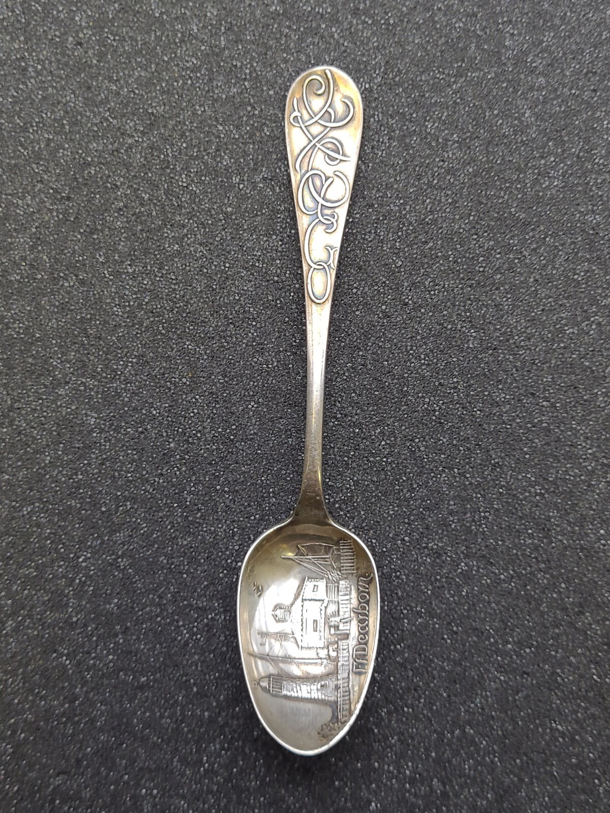Vintage Fort Dearborn Chicago .925 Sterling Silver Souvenir Spoon