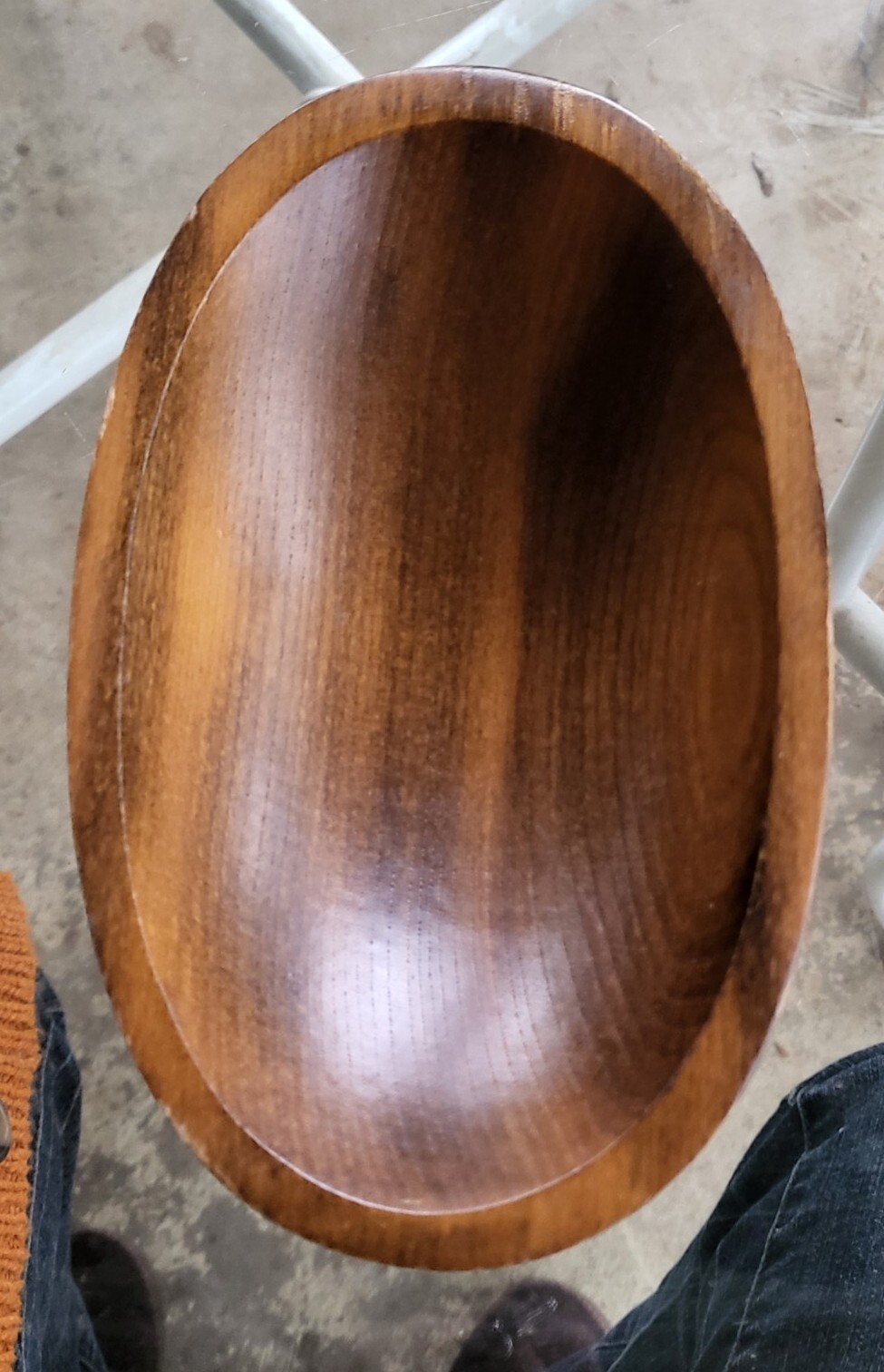 Vintage Adirondack Auburn NY, USA made 7″ Long Oval WOOD candy nut BOWL