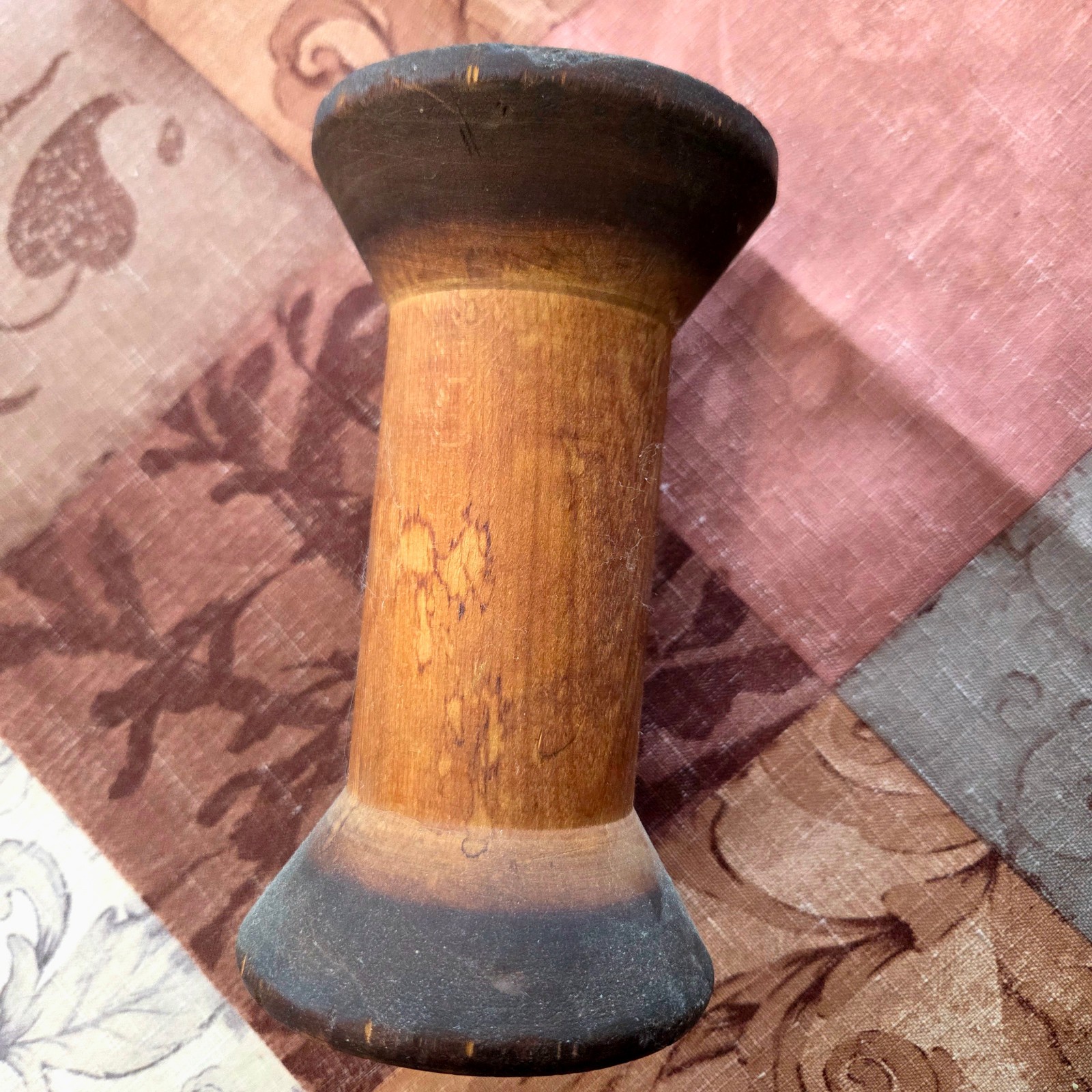 Antique/vintage industrial wooden bobbin/spool 6 1/4″ x 3 1/2″