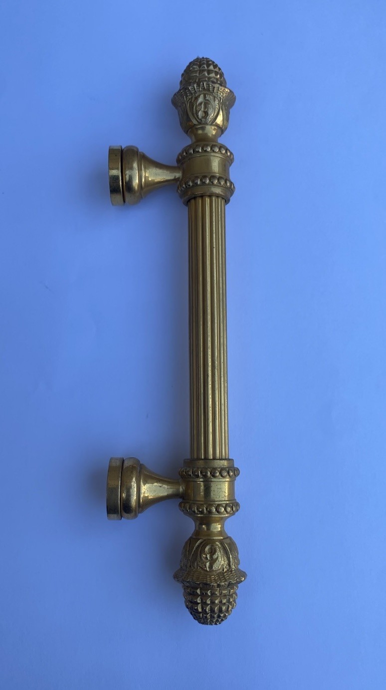 Stunning DOOR handle pull solid SPUN brass Gold Plated vintage old style
