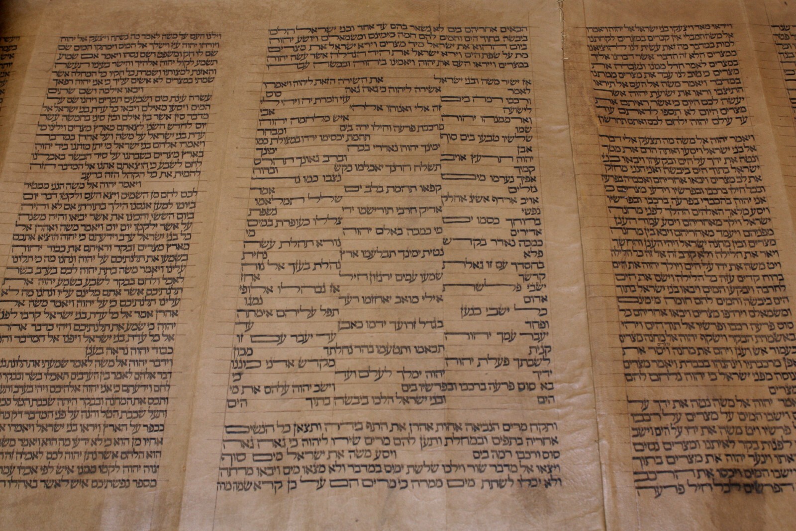 ANCIENT COMPLETE TORAH BIBLE MANUSCRIPT SCROLL DEER PARCHMENT 450 YRS ITALY