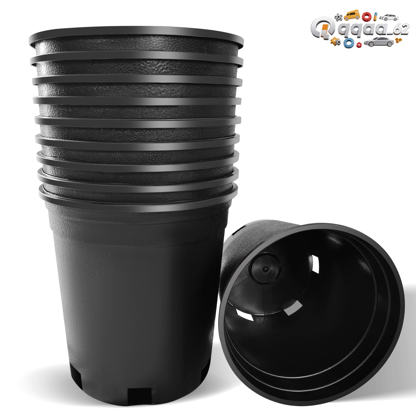 Thickened Soft Plastic Stylish Black 10x 1 Gallon Seedling Pot with Holes