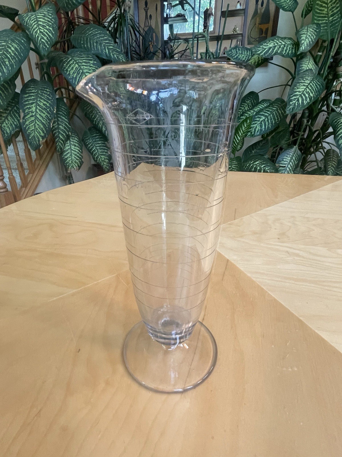 Antique Glasco Tapered Apothecary Science Lab Beaker 16 ounces ID 20 C Rare 9.5”