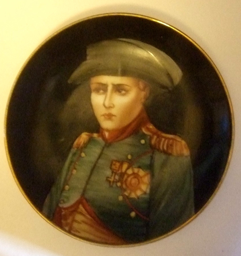 Napolean Portrait Plate Hand Painted Miniature Estate Heirloom