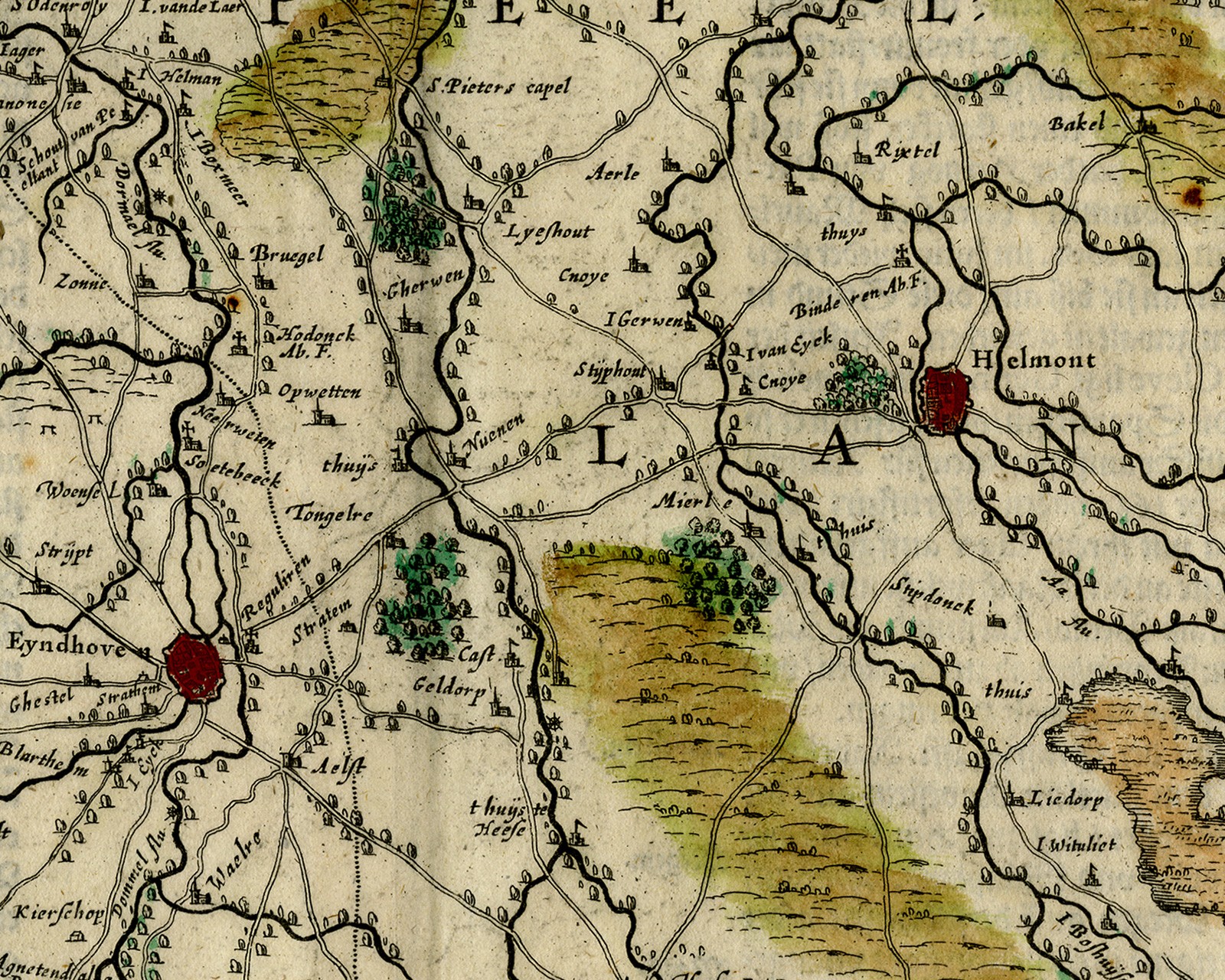 Antique Print-BRABANTIAE PARS ORIENTALIS-BRABANT-Hondius-ca 1629