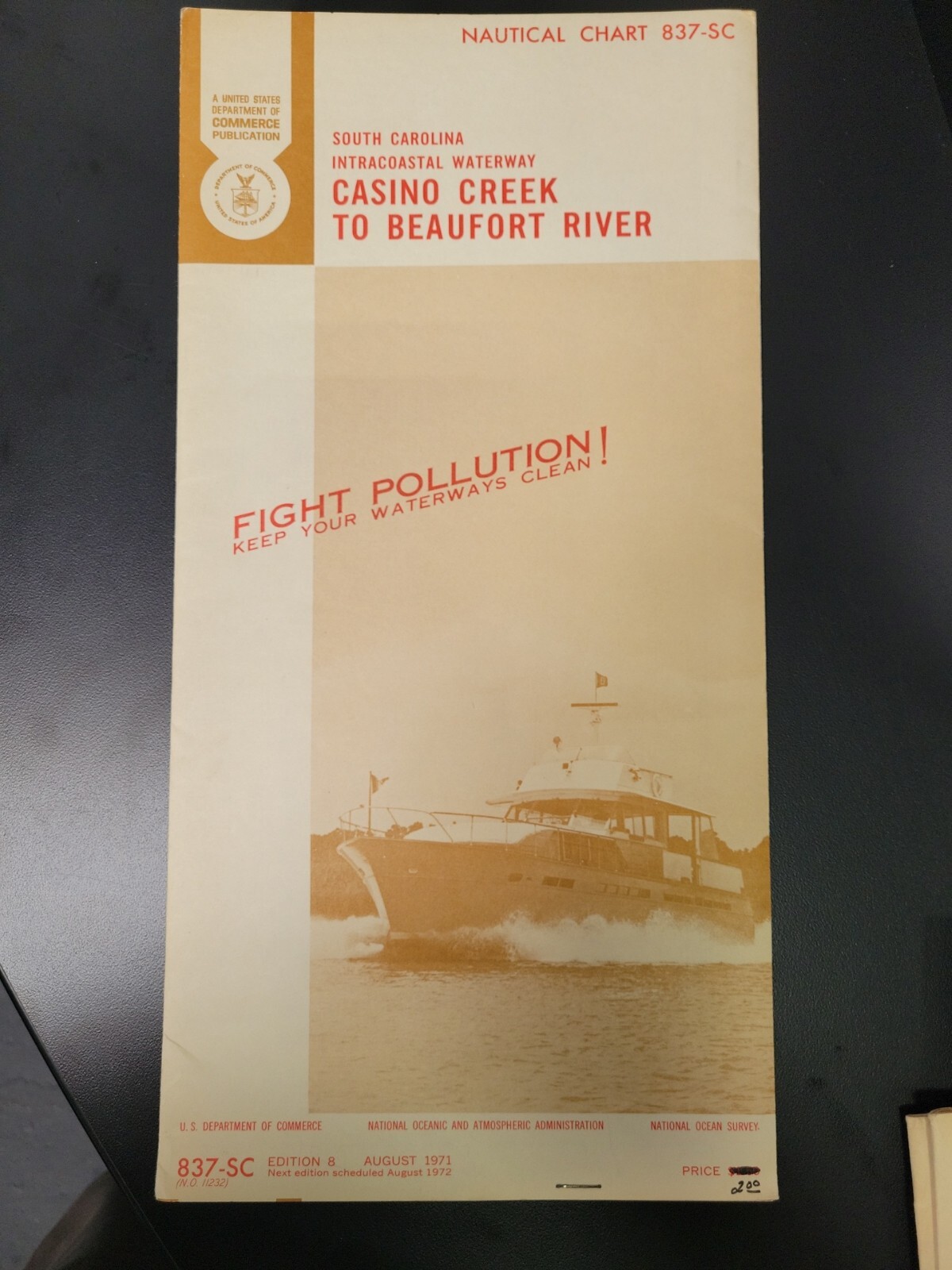NAUTICAL NAVIGATIONAL CHART # 837-SC BEAUFORT RIVER TO ST. SIMONS SOUND-SC & GA
