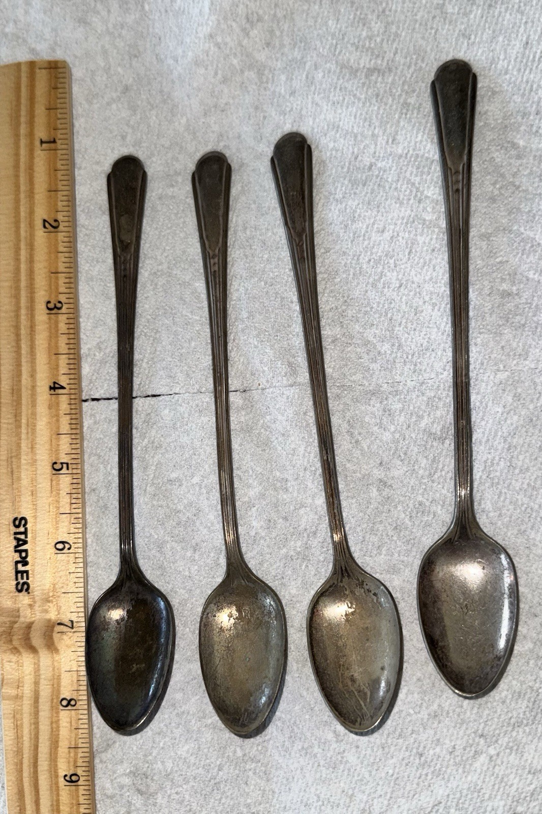 Set Of 4 Vintage 7″ Fairfield Silverplate Sundae Spoons
