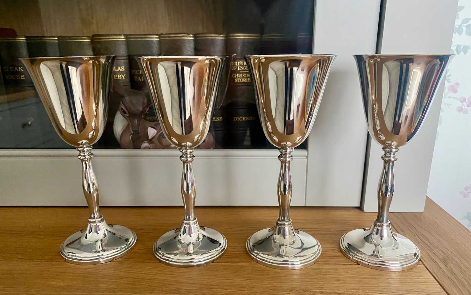 Cavalier Mid-Century Silver Plate Goblets, c.1960s/70s x 4