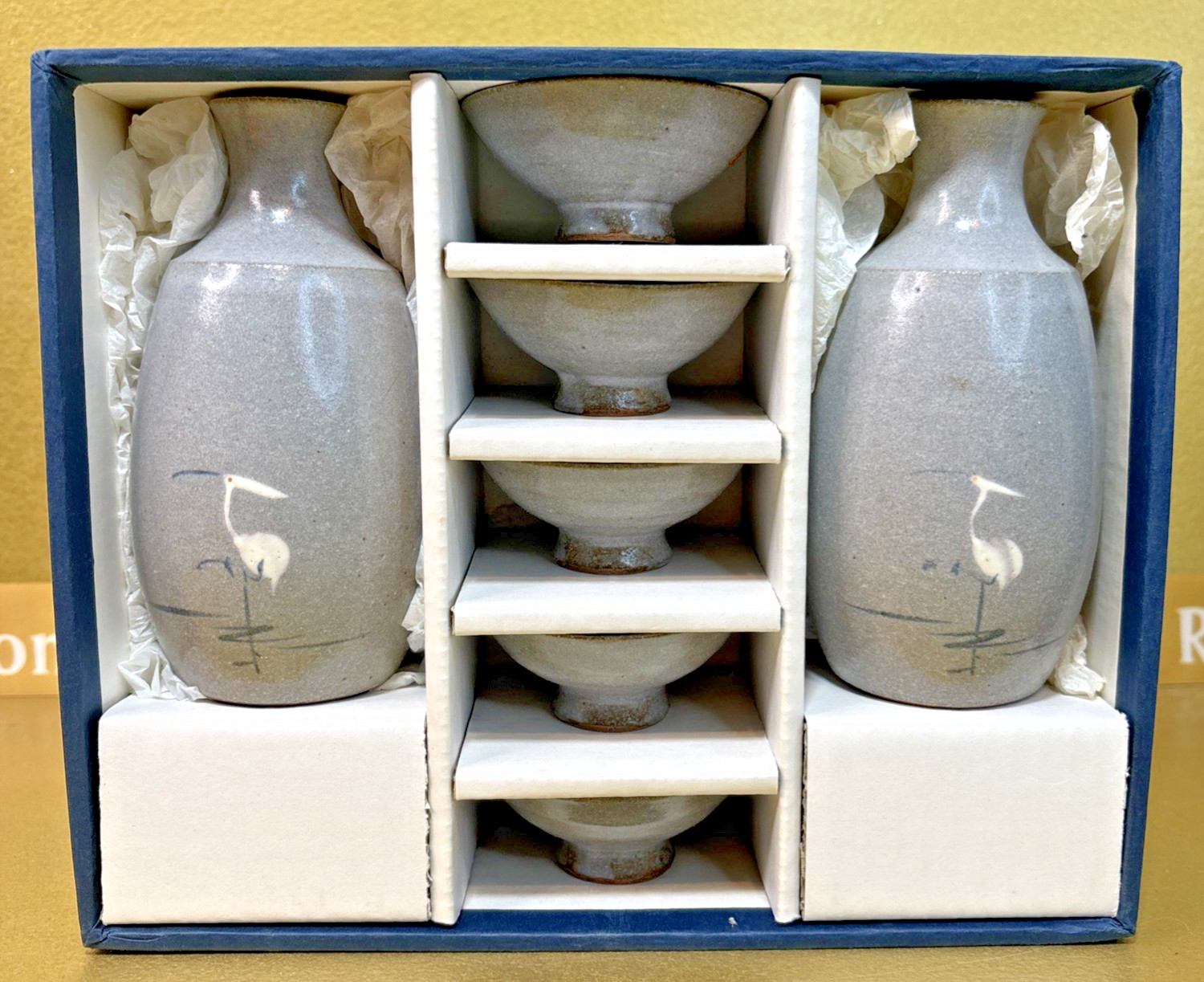 Tachiyoshi Ware Tokkuri & Ochoko Sake Set – Japanese Ceramic Sake Bottle & Cup