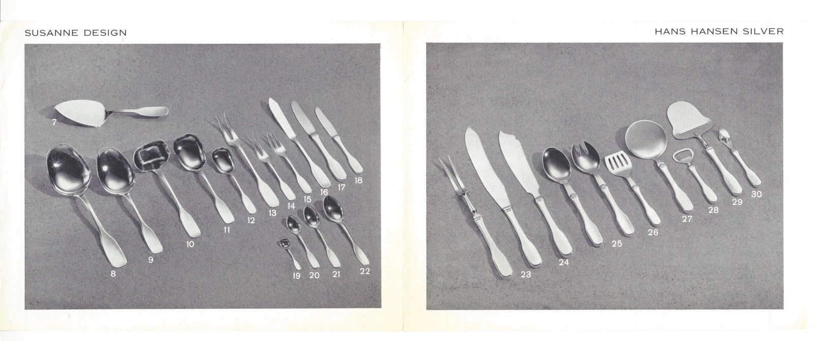 Original 1961 Hans Hansen Susanne Sterling Silver Brochure & Price List Denmark