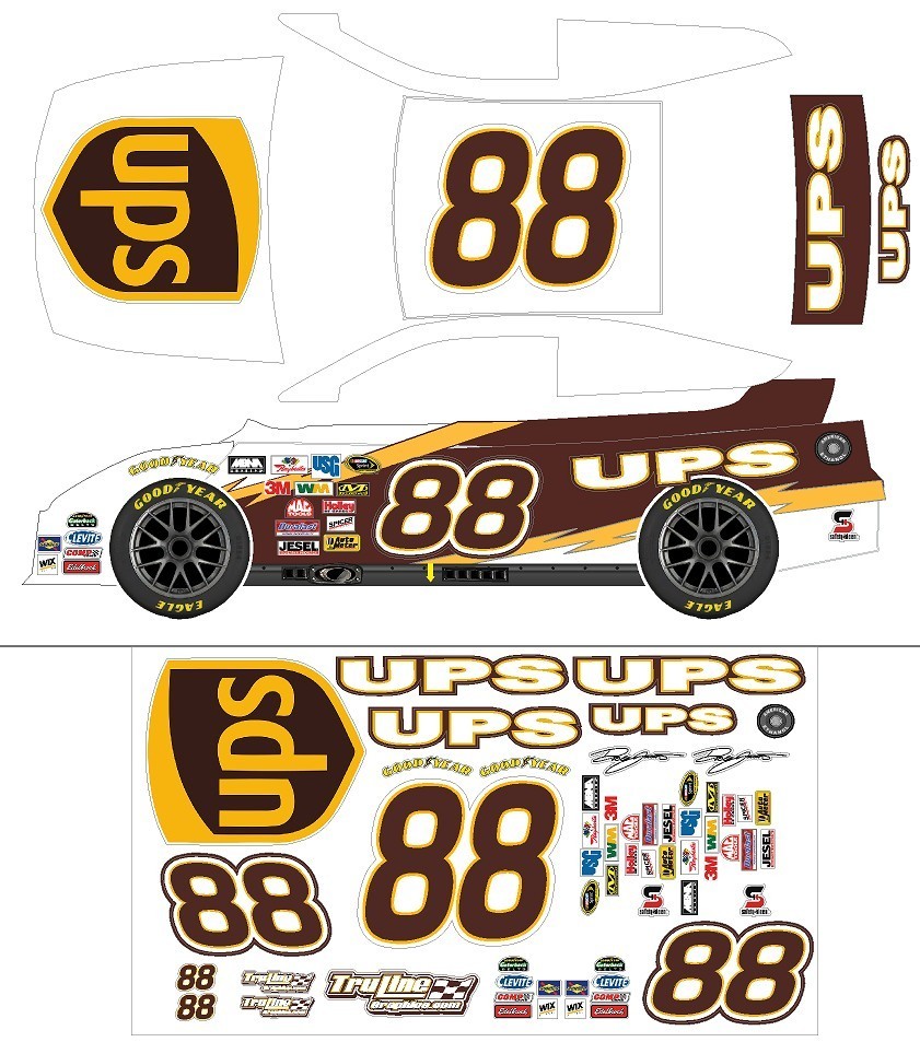LOSI Nascar – 88 UPS Dale Jarrett RC Decal Sheet