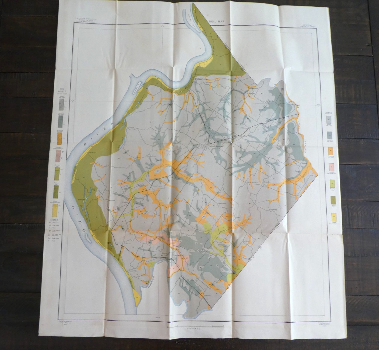 Antique US Dept Of Agriculture Soil Map 1902 Kentucky Union County Sheet USA Vtg