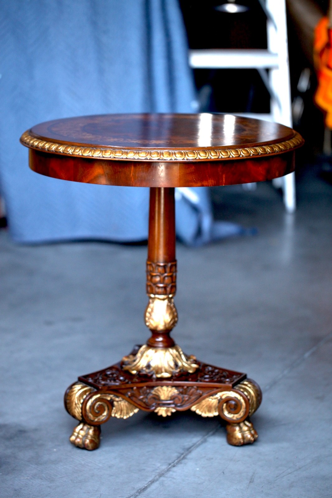 Maitland Smith mahogany & Parcel-gilt side table, Beautiful, MINT!