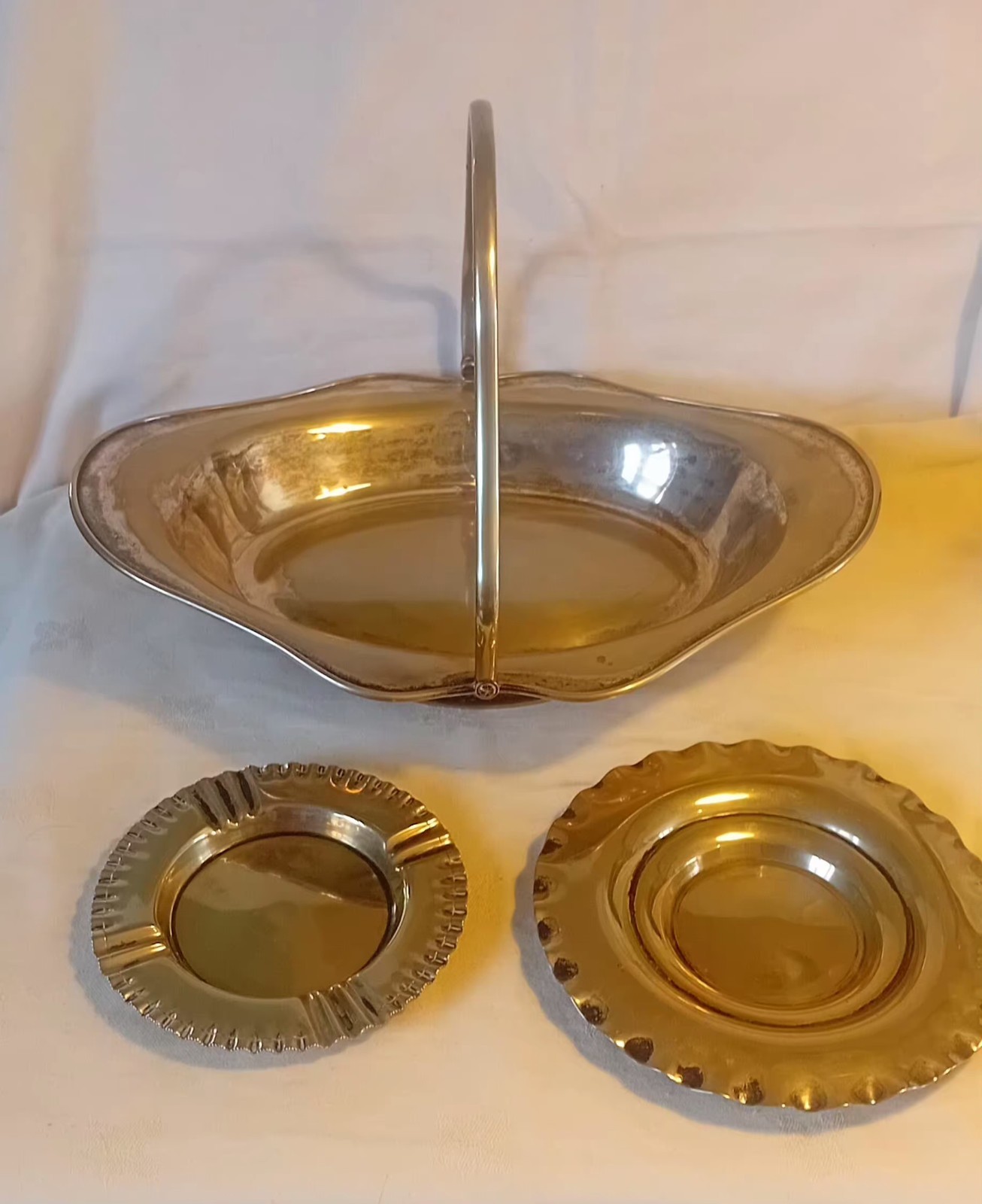 Antique Charles Green Cogent Silver Plated Basket & 2 Other Dish Items