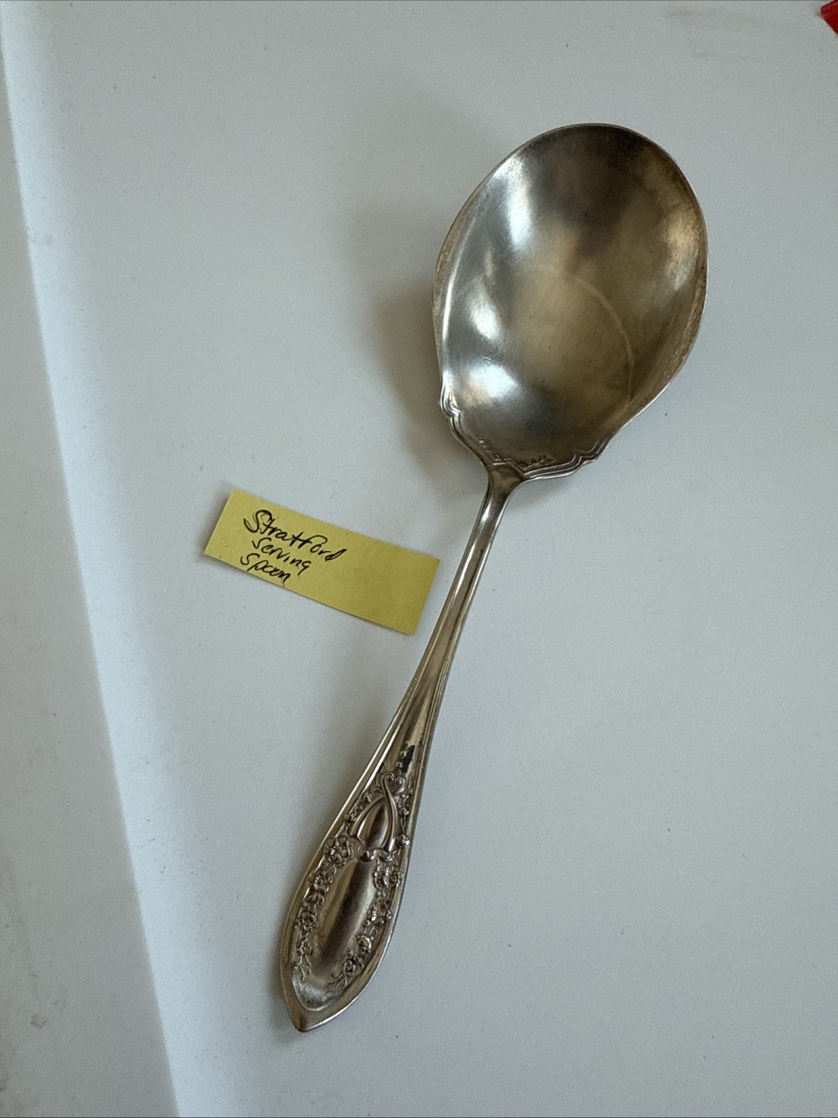 Antique 9″ STRATFORD Silver Co. Special Silverplate Serving SPOON