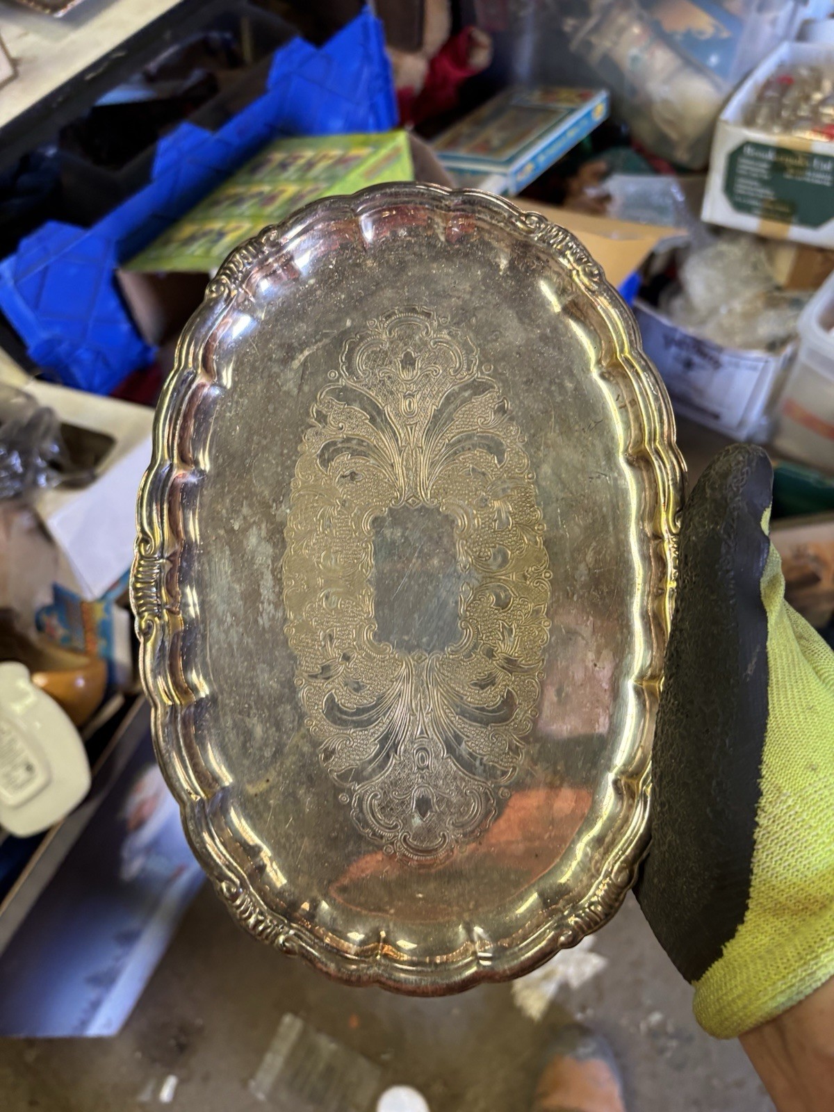 vintage silver-plated serving tray