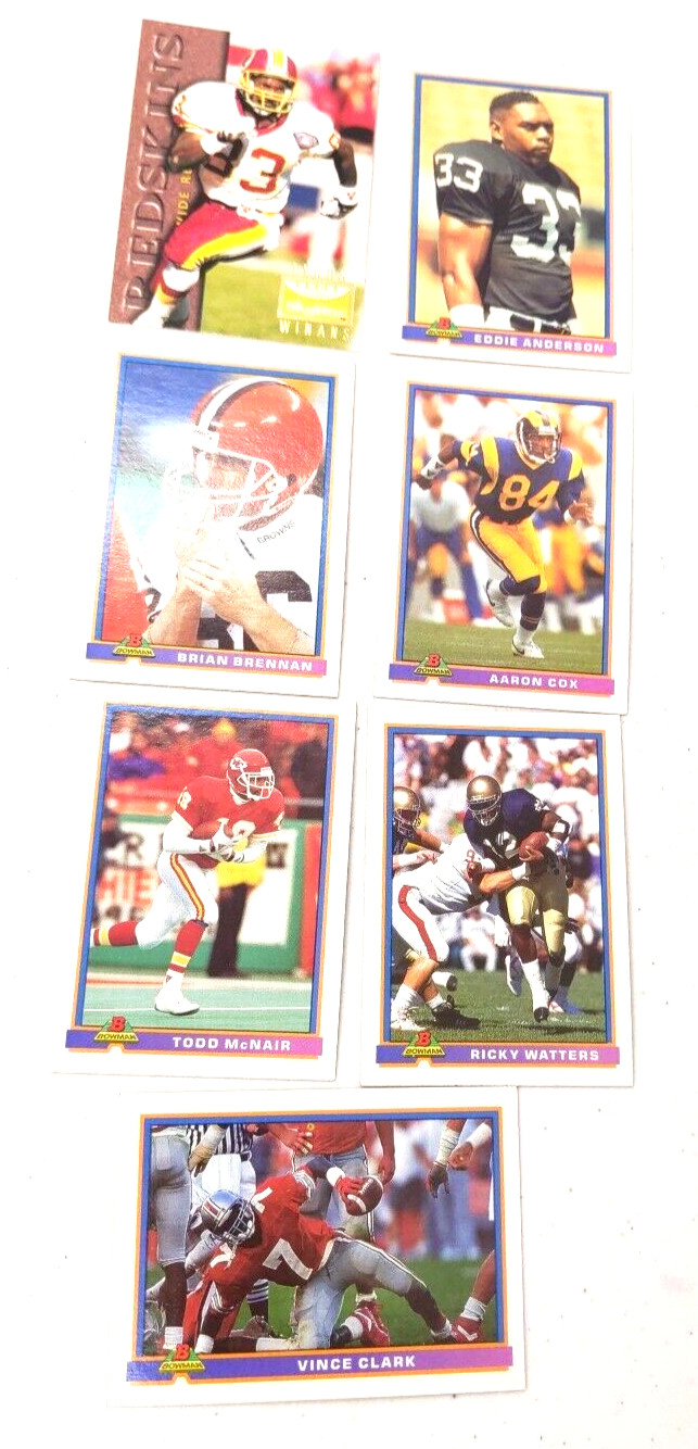 Bowman Skybox NFL football Cards 1991 1995 Brennan Winans Clark Cox mcNair