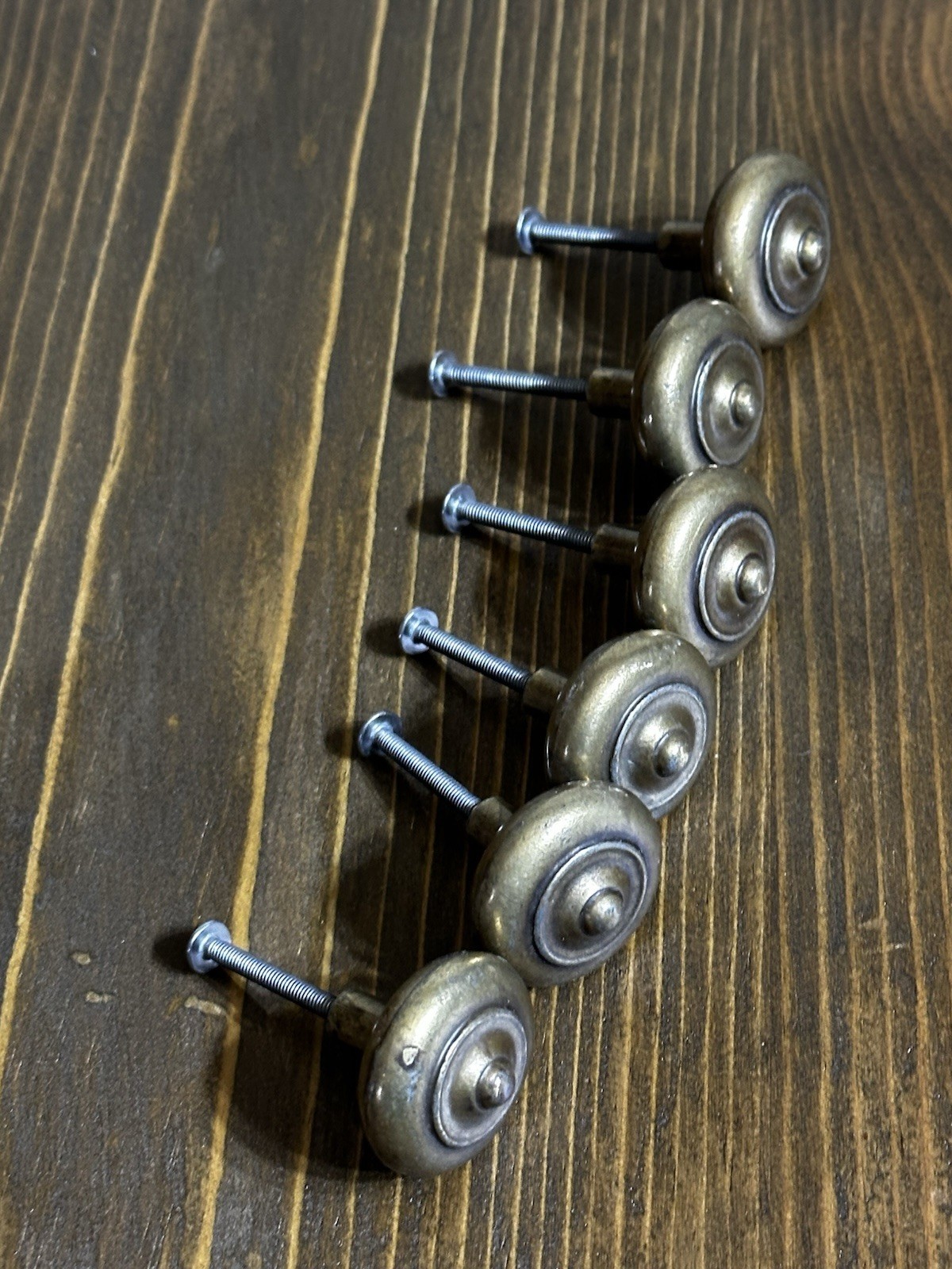 Vintage Brass Knobs Heavy Set of 6