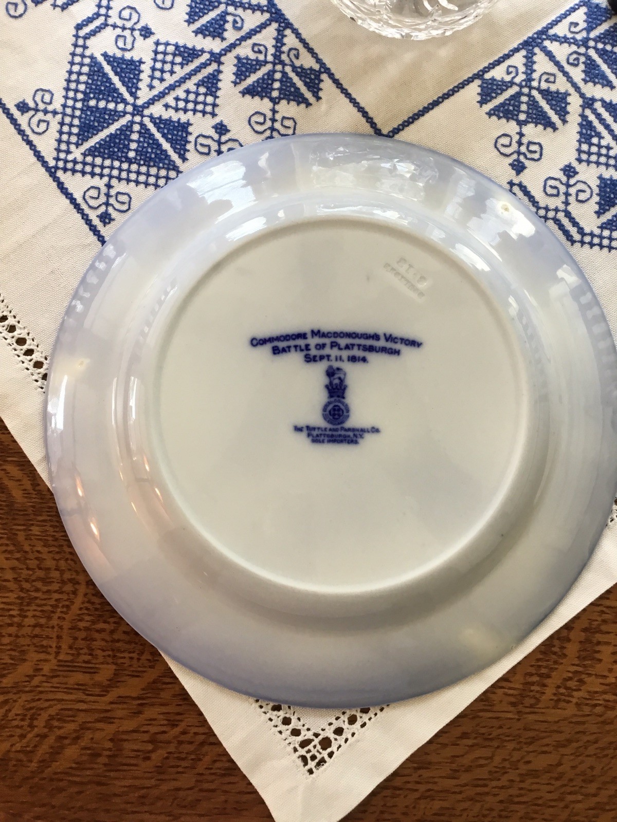 Royal Doulton Flow Blue Commodore Macdonough’s Victory Battle Plattsburg Plate