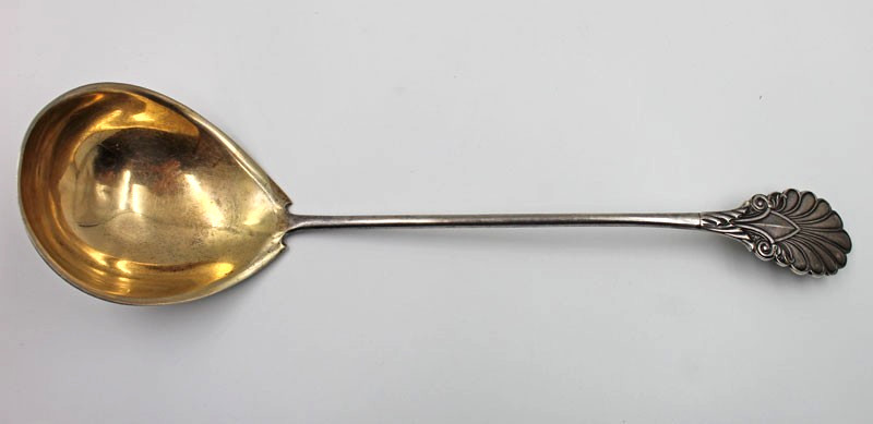 Antique Gorham Grecian Coin Silver 12” Oyster Soup Ladle
