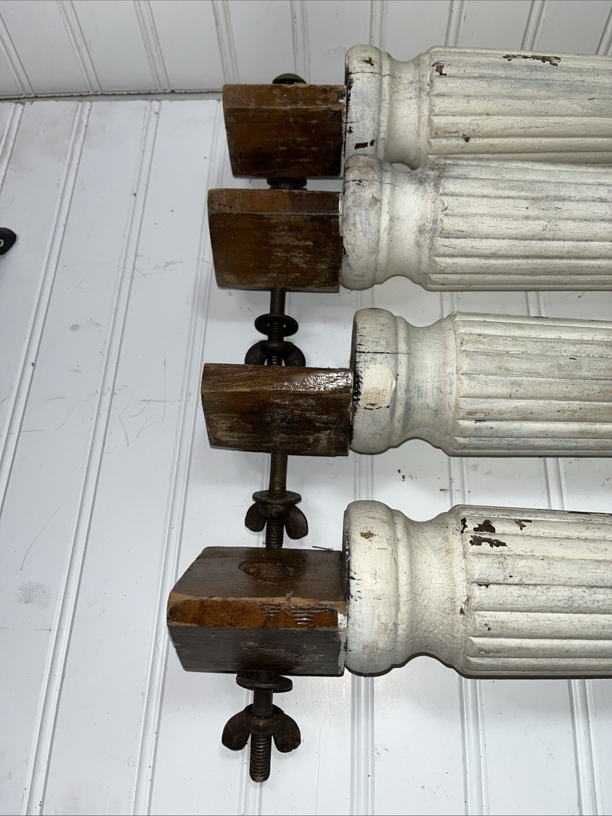 Set of 4 Solid Wood Dining Kitchen Table Legs 28.5″ tall Antique Salvaged