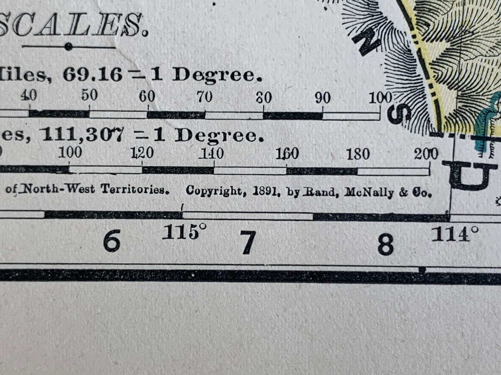 Map ALBERTA, SASKATCHEWAN, ASSINIBOIA 1893 INDEXED ATLAS OF WORLD Rand-McNally