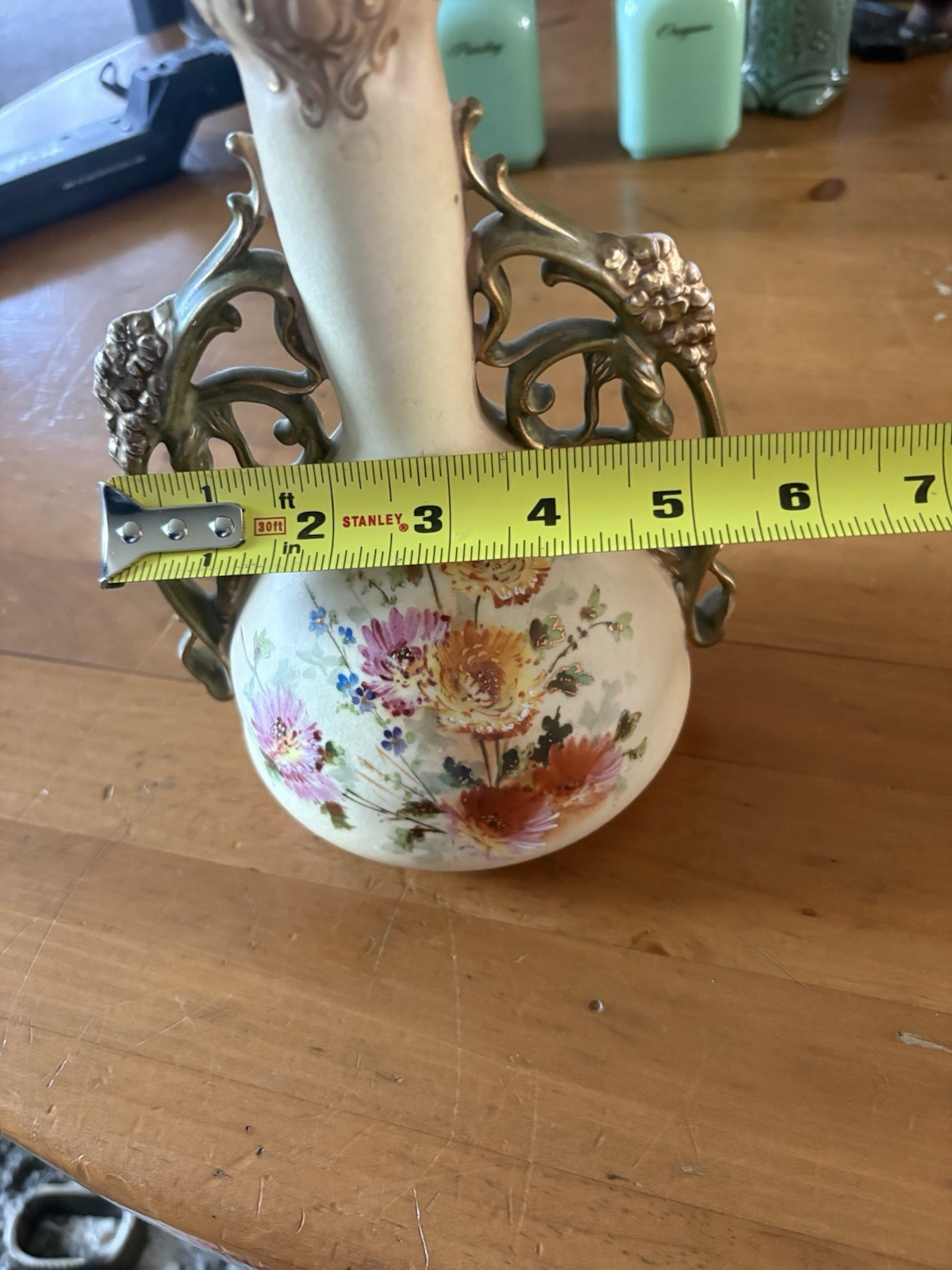 Antique Art Nouveau Ernst Wahliss Floral Turn Teplitz Amphora Vase-Great Shape!