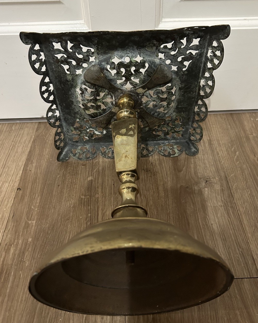 Antique Brass Square Trivet Kettle Pots Stand Pedestal Plant Stand Jardiniere