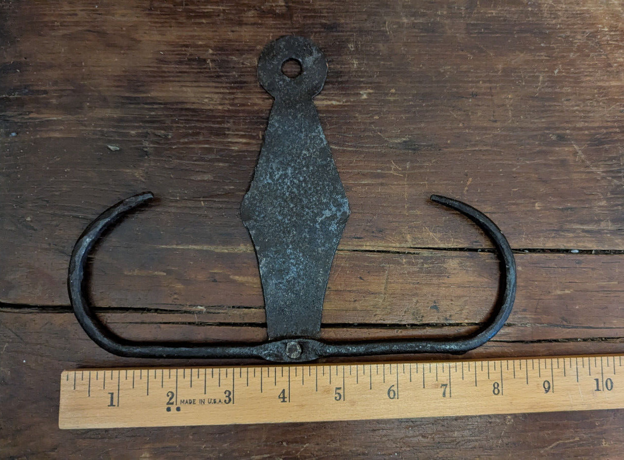Antique 18th 19th C Fireplace Meat Cooking Skewer Set w/ 4 Skewers 12″ Primitive