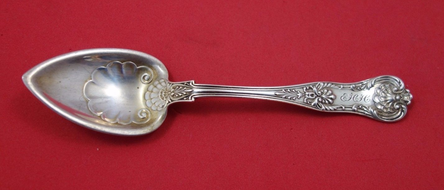 New Queens by Gorham Sterling Silver Melon Spoon Shell w/ Design in Bowl 5 3/4″