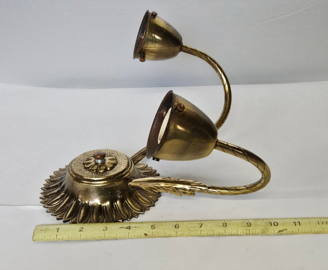 Vintage Brass Double Light Sconce Light Moe Light