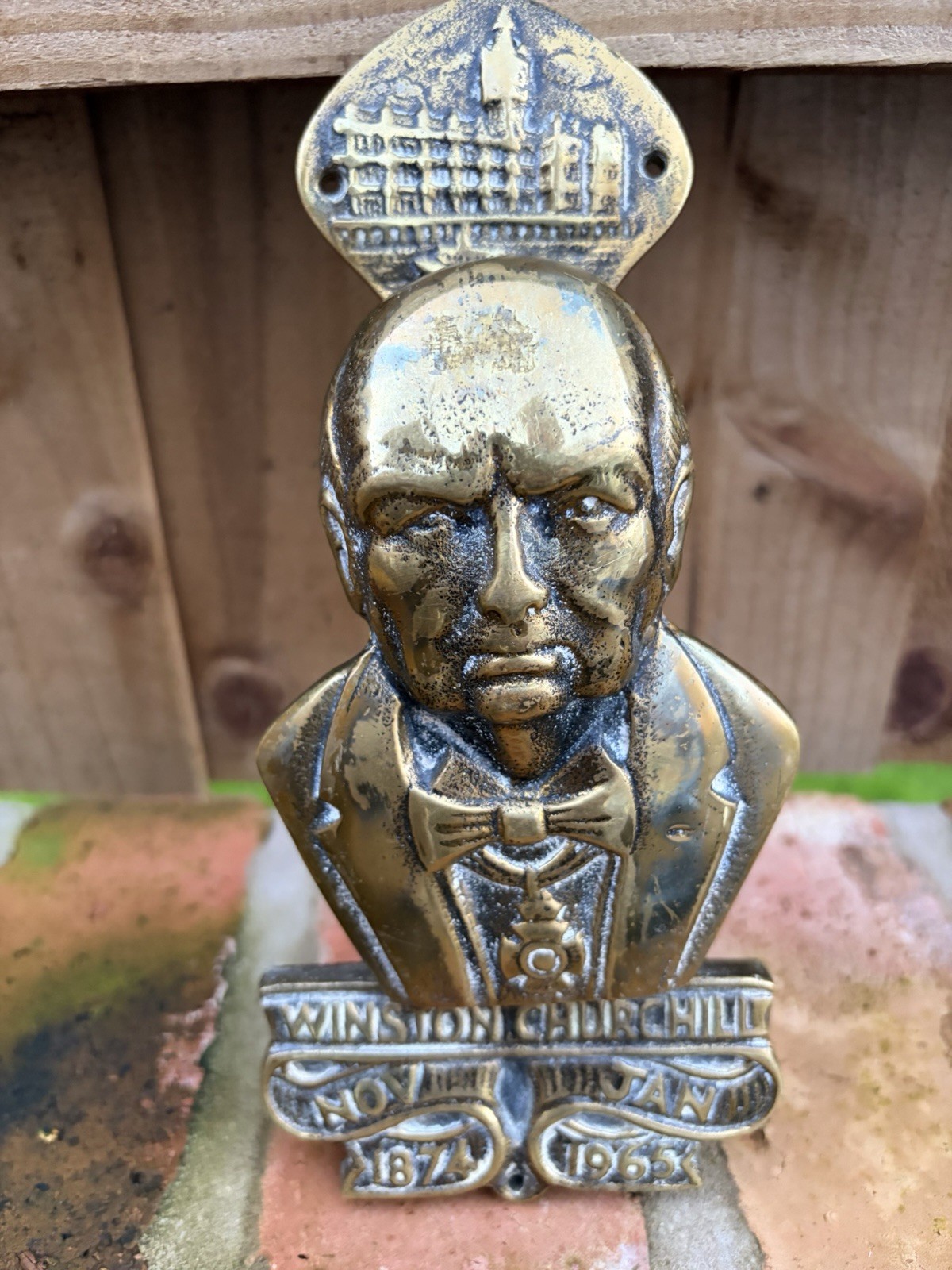 Vintage Brass Winston Churchill Door Knocker 8″ Nov 1874-Jan 1965 Bel Gt Britain