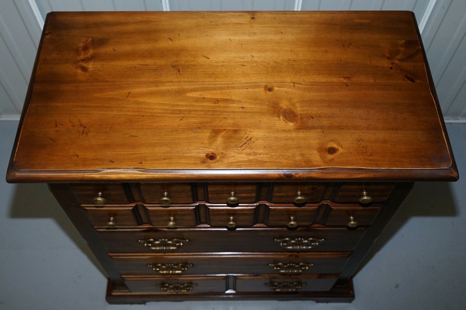 RRP £4500 THOMASVILLE BANK CHEST OF DRAWERS SOLID HARD WOOD HABERDASHERY STYLE