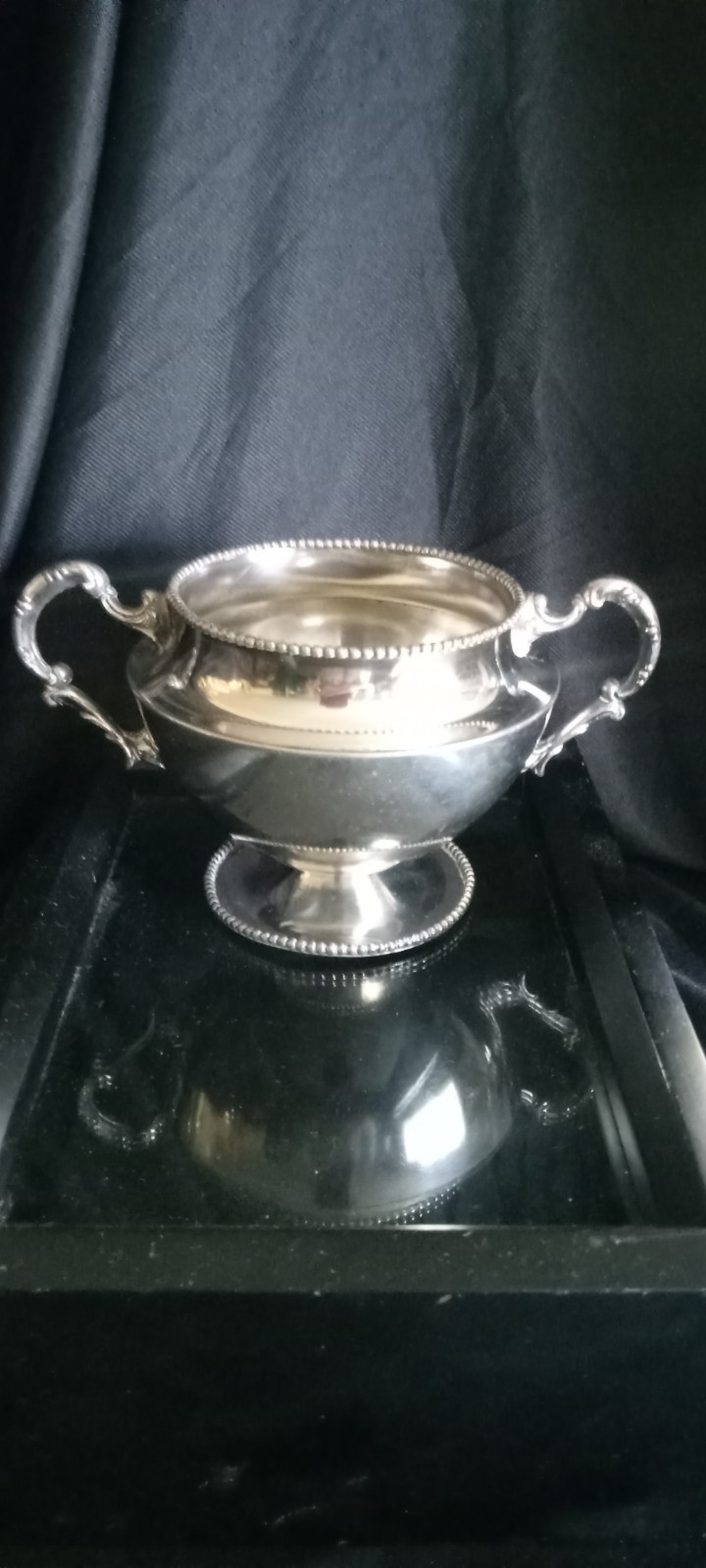 Antique 1890’s Van Bergh 6″ Sugar Bowl, Rochester NY, #257, Quadruple Plate