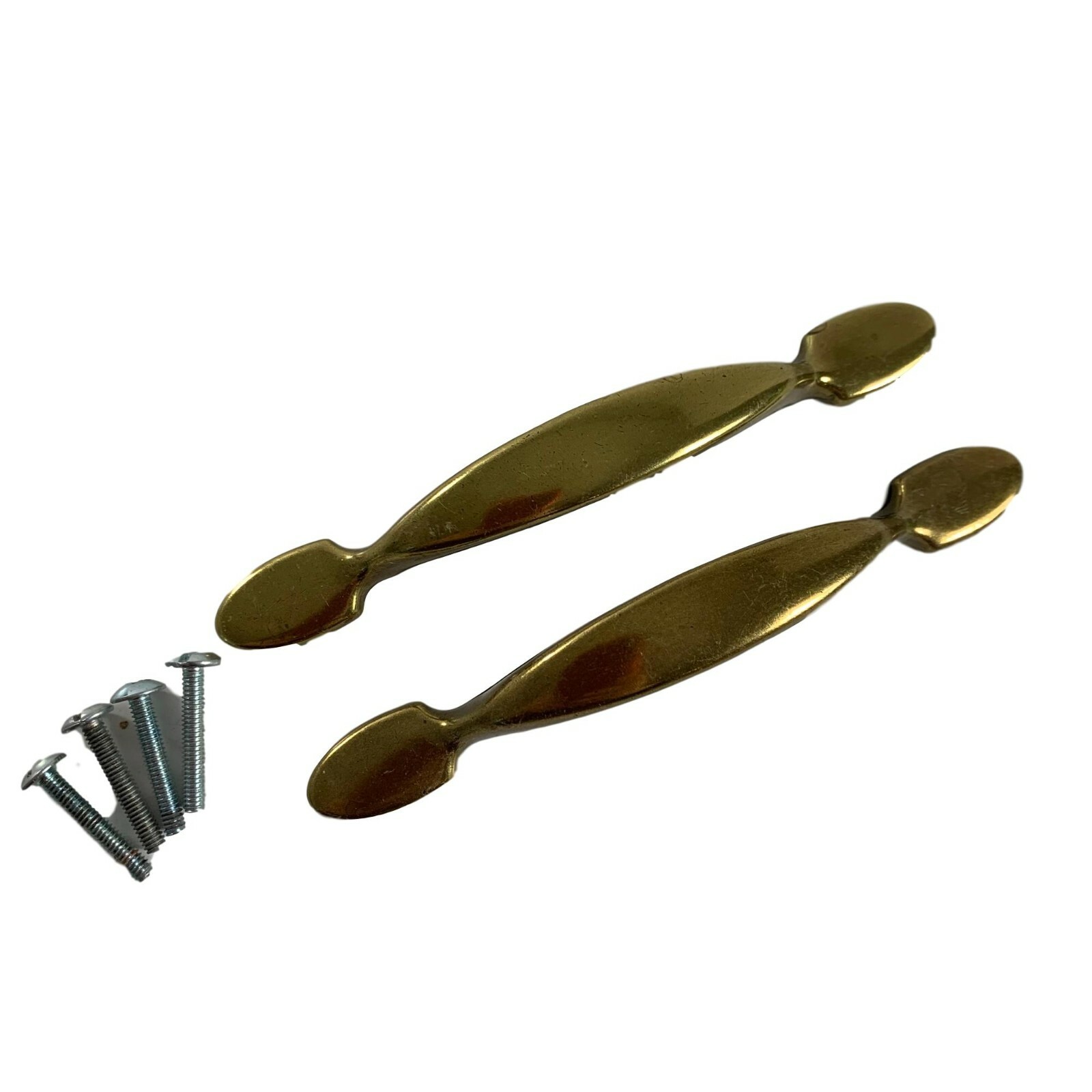 Pair of Two Vintage Brass Drawer Cabinet Pulls Arch Style 5 3/4″ Long