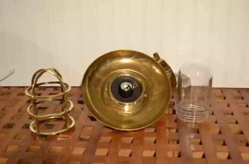 Nautical Oceanic Ship Light Marine Solid Brass Swan Passage Bulkhead With Shade