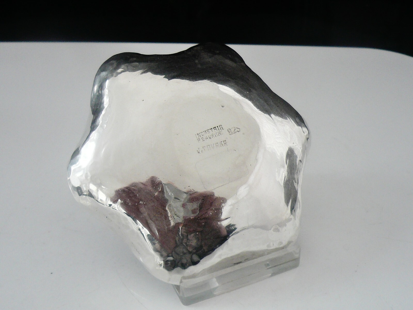 Peruvian Sterling Silver Dish with 1900 Peruvian Silver Coin, J Tavara