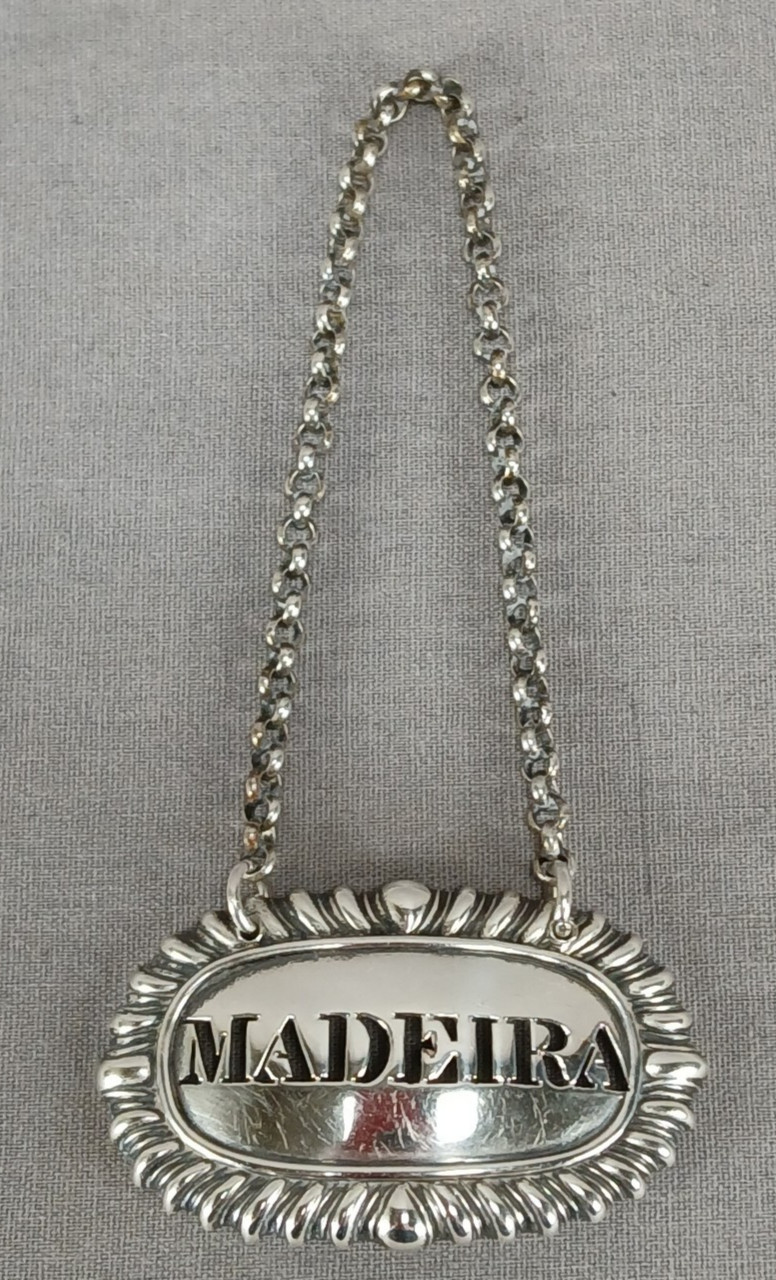 Reily & Storer London Sterling Silver Madeira Decanter Bottle Tag C.1828-1850