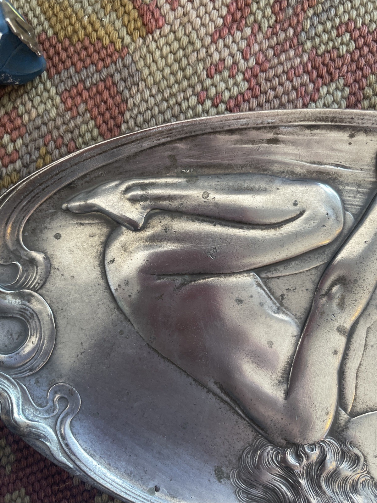 WMF Art Nouveau Silver Plated Card Tray – Child with Snail 210 Antique 1899
